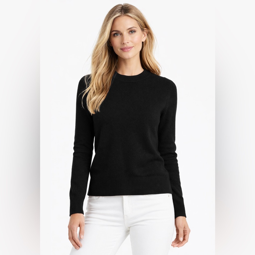 J. Crew Women's Extra Soft Black Crew Neck Sweater Wool Blend size Small